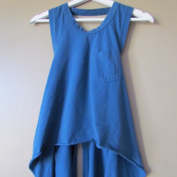 MATERIAL GIRL TOP BLUE SIZE XS COTTON BLEND CROSS - Picture 2 of 7